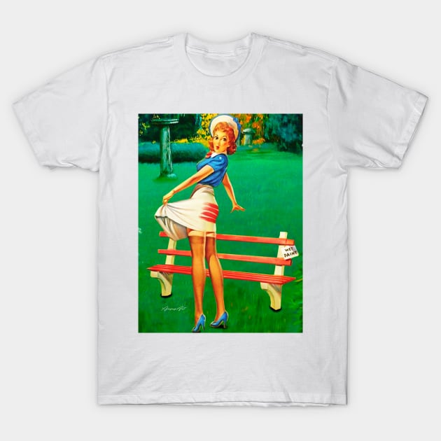 pinup girl wet paint T-Shirt by PjesusArt